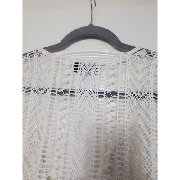 Hot Miami Styles HMS Sheer Mesh White Maxi Dress Swim Cover Up, Size Small - Picture 8 of 11